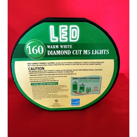 160 M5 MULTI-COLOR WITH WHITE WIRE DIAMOND CUT LED LIGHTS - NEW - Picture 2 of 7
